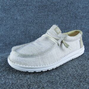Hey Dude‎ Wally Ascend Woven Ivory Coast Men Slip-On Size 8 Medium Gray Fabric